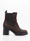 Wildleder Damen Chelsea-Stiefel Braune