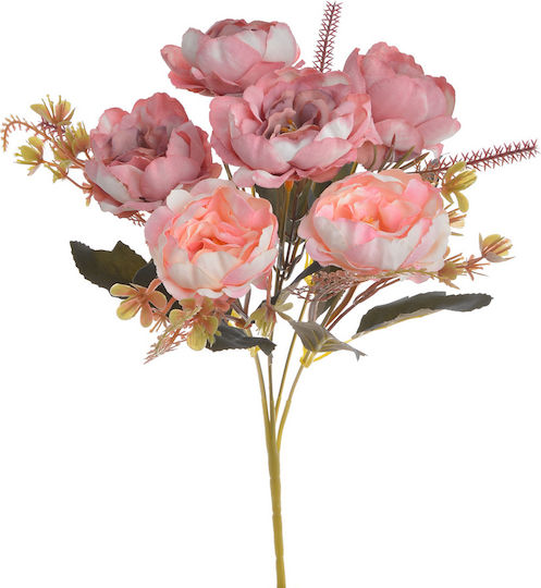 Künstlicher Rosen Blumenstrauß Rosa-Somon 30cm