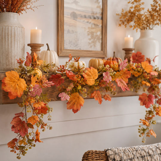 Artificial Garland Of Autumn Leaves 170cm