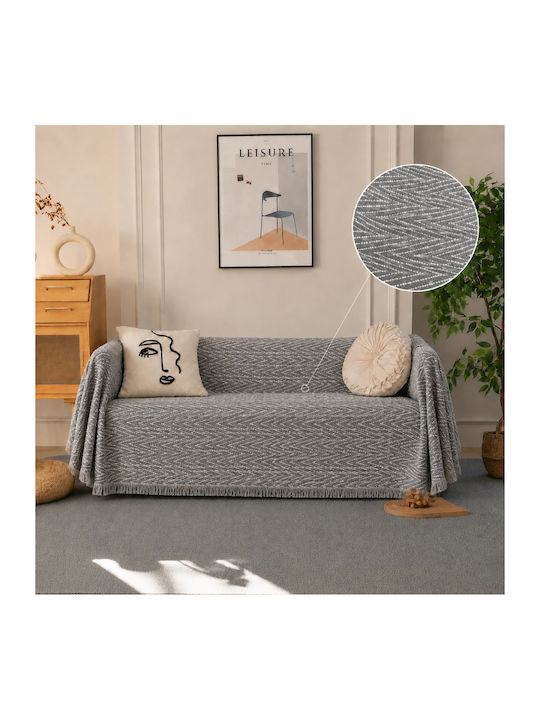 My Home Luxury Throws Set 3 Pcs Grey