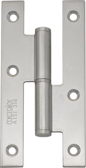 Френски Обикновен Неръждаема Стомана 316 За Вътрешни Врати 120 X 58mm Инокс Мат Metalor 100-ss31612