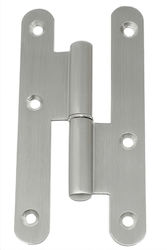 Französisches Einfaches Messing Türscharniere Oval Flügel 100x56mm Matt Nickel Metalor 100-8010_rd