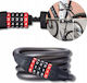 Rockbros Катинар За Велосипед Rks507 5-Цифрен Код Стоманен Кабел 180 См Черен 5907769390128