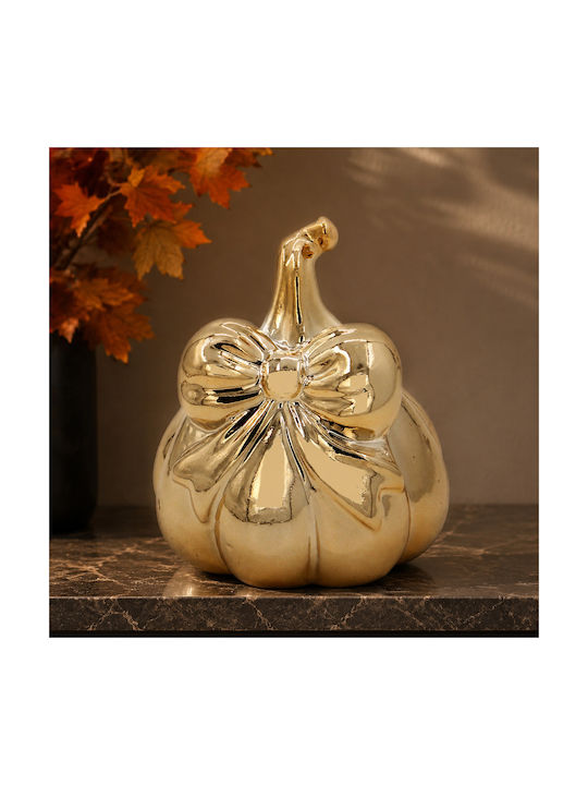 Decorative Ceramic Pumpkin Φ8.5x9 cm Gold Kesko...