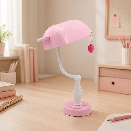 Keskor Kinder Tischlampe Nachttischlampe Rosa 30x20x16cm