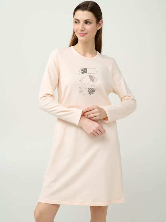 Vamp Vamp Damen Schlafanzug Winter Crem