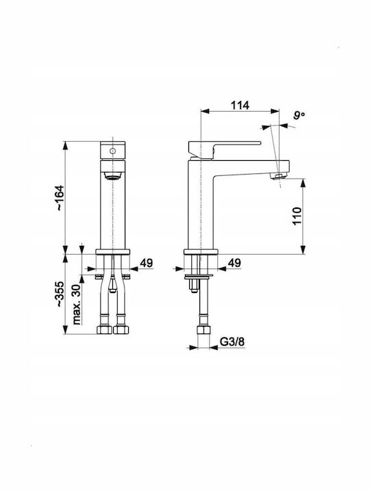 KFA Mixing Sink Faucet Grey