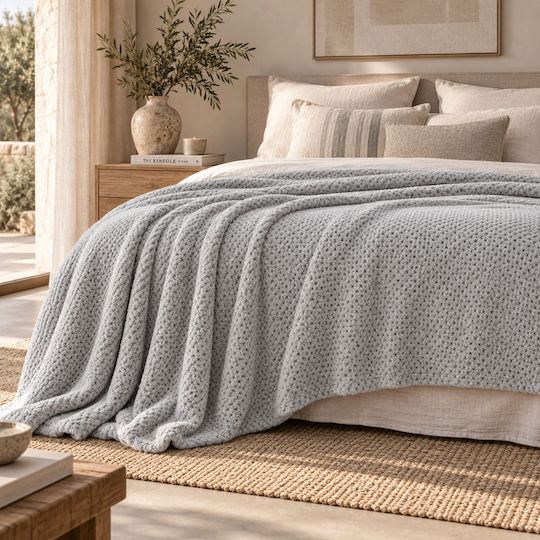 My Home Luxury Κουβέρτα Fleece Μονή 160x220εκ. Γκρι