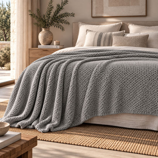 My Home Luxury Blanket Fleece Single 160x220cm Dark Grey