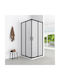Aptel Duschkabine mit Schiebetür 80x185cm Mattschwarz