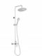 Ferro Adjustable Shower Column with Bathtub Mixer Silver