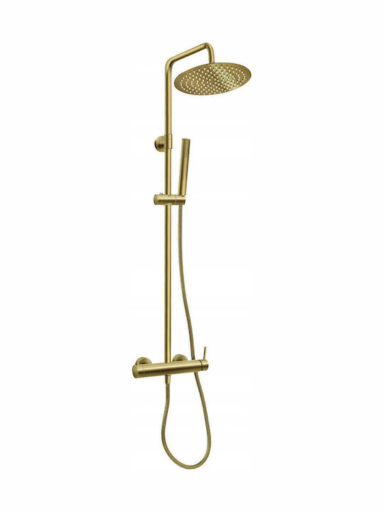 Ferro Shower Column with Bathtub Mixer Gold