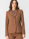 Chrisper Damen Krepp Blazer Schokolade