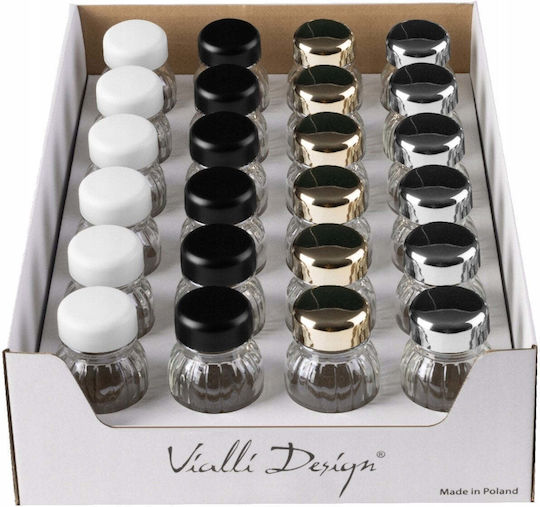 Vialli Design Кутии За Подправки Стъклени Черни 24 Броя