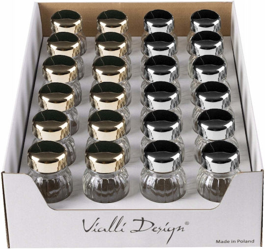Vialli Design Gewürzgläser Metallisch Goldene 24 Stück