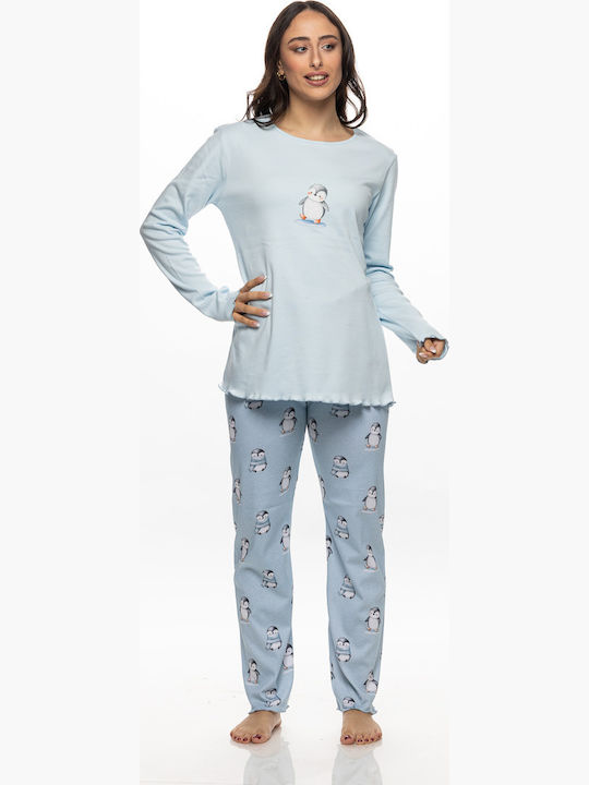 Galaxy Winter Women's Pyjamas Set Baby Blue