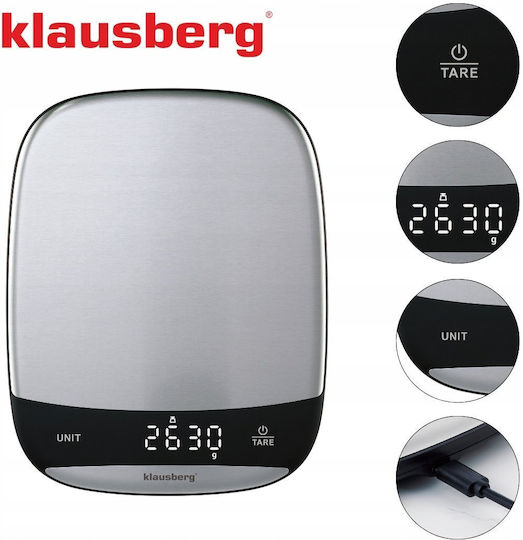 Klausberg Digital Kitchen Scale up to 10kg Silver