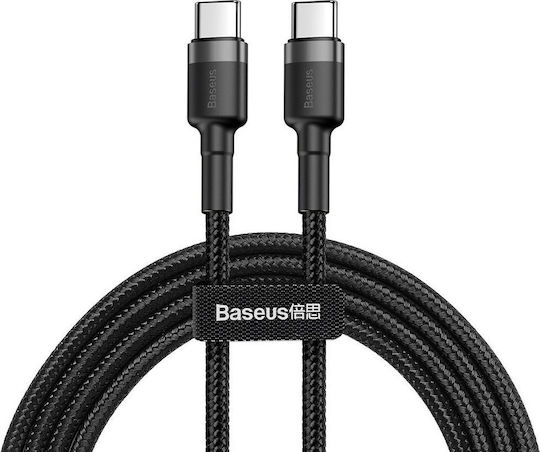 Baseus Cafule Braided USB 2.0 Cable USB-C Male - USB-C 60W Black 2m CATKLF-GG1