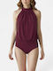 Benissimo 272833590 Damen-Bodysuit Burgundisch