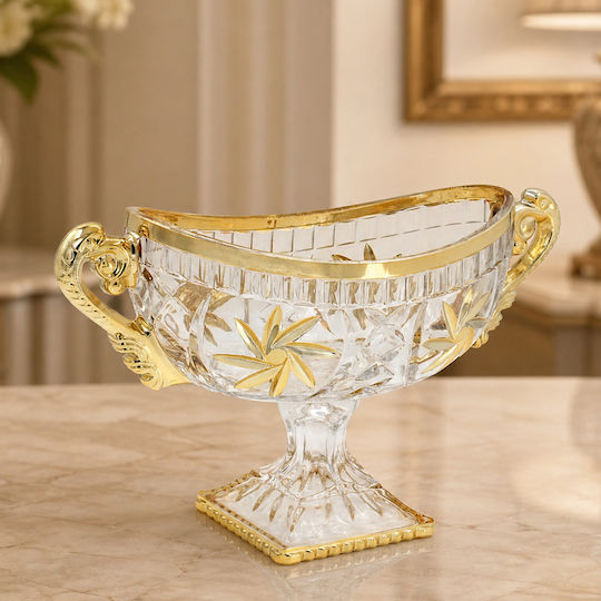 Keskor Keskor Dekorative Schale Glas Gold 35x15x22cm