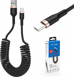 Montis Spirale Kabel USB Typ-C männlich - USB-A Schwarz 1,5m 6480395 Montis Spirale Kabel USB Typ-C männlich - USB-A Schwarz 1,5m 6480395