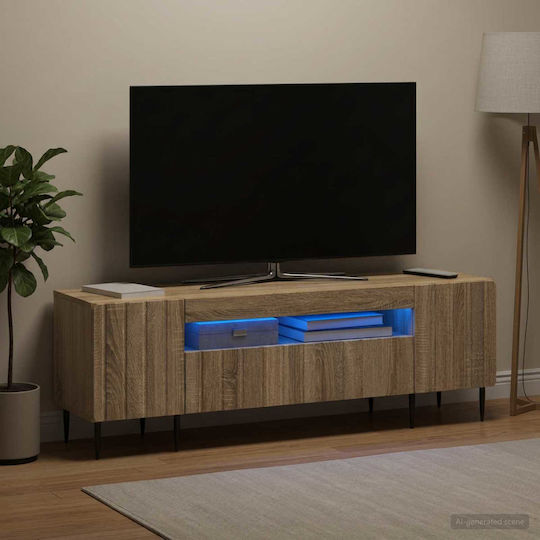 Dulap pentru televizor cu iluminare LED Stejar Sonoma L153xA35xÎ43cm