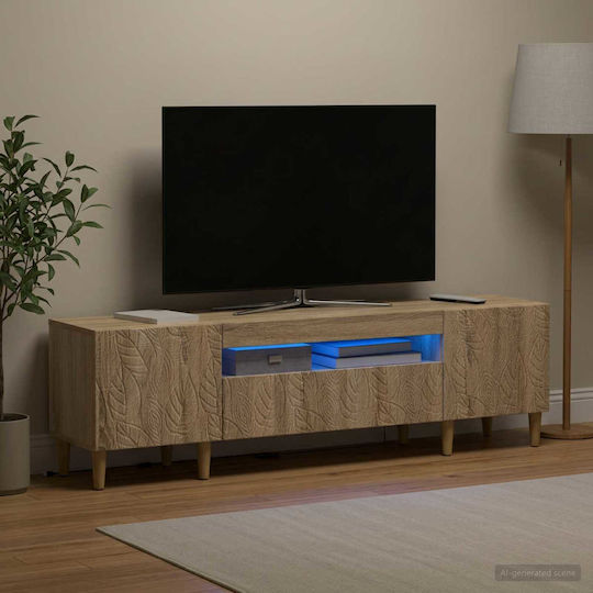 Dulap pentru TV cu Iluminare LED Stejar Sonoma L153xA35xÎ43cm