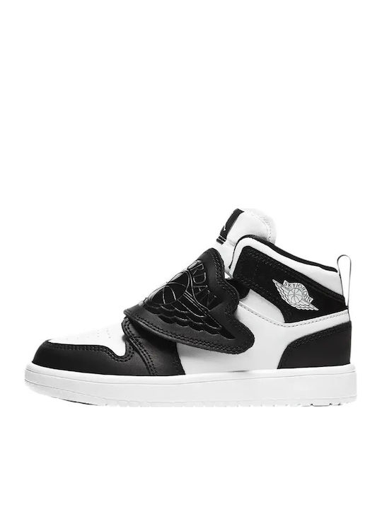 Air Sky 1 Adidași Copii Inalți cu Închidere Hoop & Loop Negri