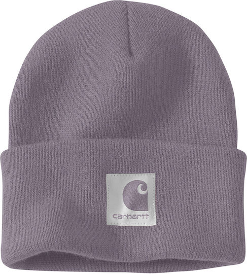 Beanie Căciulă Pentru Femei cu Tricot Rib în Culoare Violet