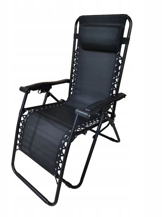 Black Deckchair 157x65x107cm Black Deckchair 157x65x107cm