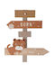 Home&Styling Collection Детска Закачалка Многопозиционна с Кука Дървена Бежова 44x3.5x51.5см
