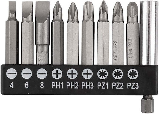 Graphite Σετ 10 Μύτες Κατσαβιδιού Σταυρός / Αστέρι