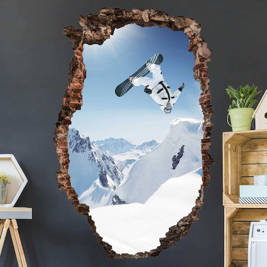 Dreidimensionales Wandsticker Eilung Skier 75x100cm