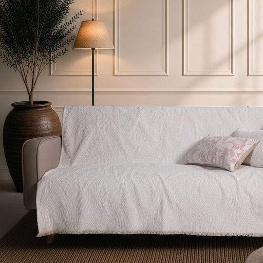 Teoran Norman Three-Seater Sofa Throw Off White