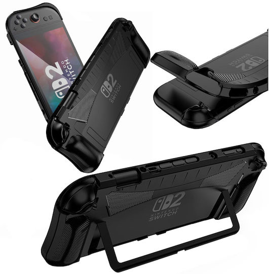 Strado Hülle Nintendo Switch 2 2025 Leichte Gaming Verbessert Griff Schwarz Schutzständer