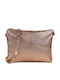 Leather Women's Crossbody Bag Pink Gold