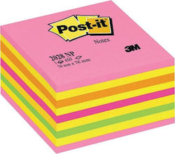 Post-it Sticky Memo Cube Pink 7.6x7.6cm