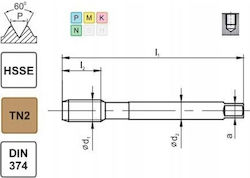 Fanar Конус M18x1,5 Din-374c R40 6h Hsse Tin 800x