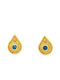 Drandakis Earrings Silver Gold Plated with Blue Stones