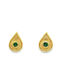 Drandakis Earrings Gold Plated Silver with Green Stones