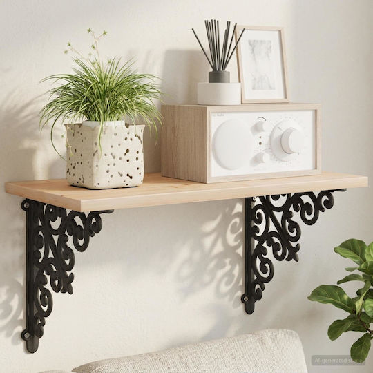 vidaXL Heavy Duty Shelf Support Made of Stainless Steel in Black Color 240x240mm 2pcs 42038821