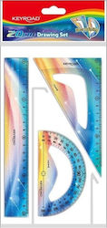 Keyroad Keyroad Geometrische Werkzeuge Kunststoff Satz 20cm Grau Keyroad Keyroad Geometrische Werkzeuge Kunststoff Satz 20cm Grau