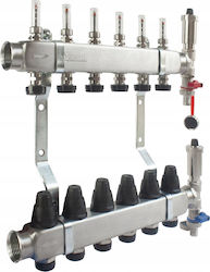 Sigma Li Colector Din Oțel Inoxidabil Inox Cu 7 Ieșiri Debitmetre Supape Termostatice Supape De Golire Aerisitoare Automate
