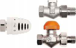 Herz Straight Radiator Connection Set 1/2 Valve Head Supply + Return Herz Herz Straight Radiator Connection Set 1/2 Valve Head Supply + Return Herz