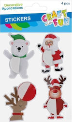 Craft with Fun Stickers with Santa Claus and Reindeer Pattern 4 Pieces