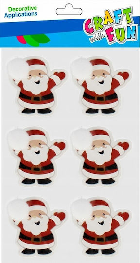 Craft with Fun Weihnachtsaufkleber Mit Muster Weihnachtsmann Und Flocken 6Stücke