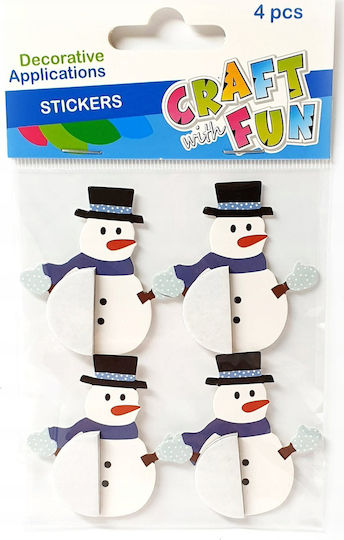 Craft Fun Weihnachtsaufkleber Schneemänner 4 Stück Cf 12/144