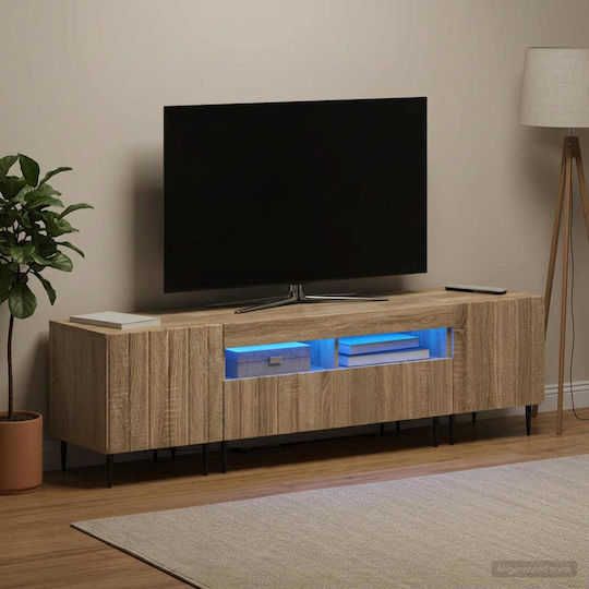 Έπιπλο Τηλεόρασης με Φωτισμό LED Sonoma Δρυς Μ198xΠ35xΥ43cm
