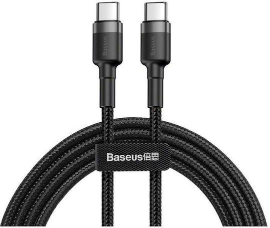 Baseus Braided USB 2.0 Cable USB-C Male - USB-C 60W PD Black 1m CATKLF-GG1
