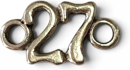 Metallic Good Luck Charm Connector 27 Silver 13x7mm 10pcs